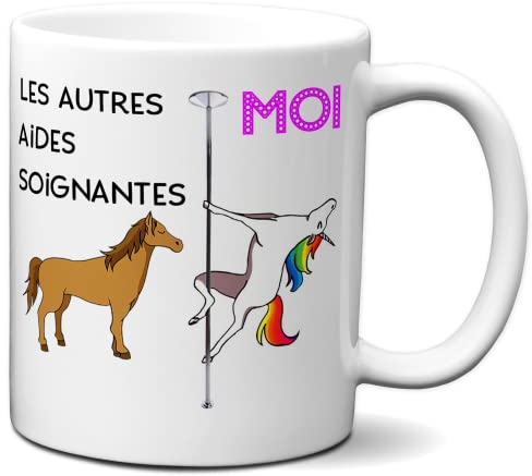 Tasse-Mug Meilleure Aide-soignante Licorne - Idée Cadeau Humour Original Anniversaire