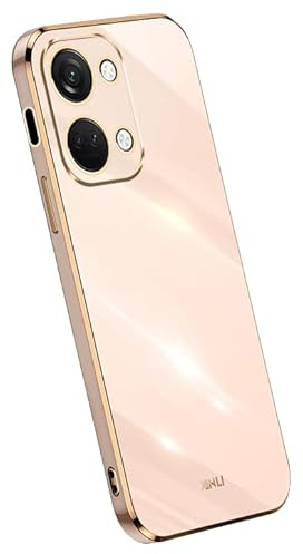 RankOne Hülle ist geeignet für OnePlus Nord 3 / OnePlus Ace 2V (6.74 Inches), Galvanikrahmen Silikon Handyhülle - Rosa