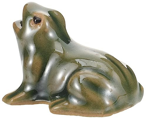 Yardwe Fontaine à Eau Grenouille Décor De Fontaine pour L'extérieur Statue De Paysage De Grenouille Sculpture Animalière Décoration Aquarium Accessoires Bureau Jardin Zen Ménage Céramique