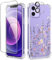 GVIEWIN Compatible avec Coque iPhone 12/iPhone 12 Pro 6,1 2020, avec Protecteur d'écran en Verre trempé + Protecteur d'objectif d'appareil Photo, Coque TPU Transparent à Fleurs, Floratopie/Coloré