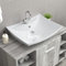 HIGSOSE Lavabo Ceramica Lusso Rettangolare Foro di Trabocco e Foro Rubinetto Lavandino Bagno Lavatoio Ceramica Lavello Sospeso Lavabo Bagno Sospeso Lavandino Autoportante Lavabo Freestanding