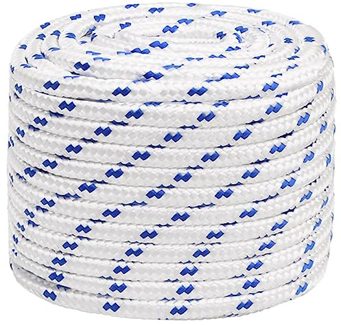 vidaXL Bootsseil Ankerleine Festmacher Tauwerk PP Leine Seil Tau Polypropylenseil Geflochten Flechtleine Weiß 16mm 100m Polypropylen