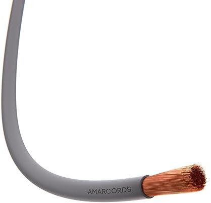 Amarcords - Cavo elettrico sezione 1x6mm colore GRIGIO. Cordina Unipolare FS17, 100 metri
