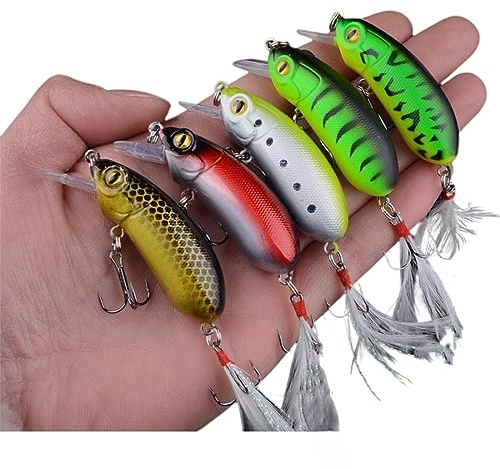 6 cm, 10 g,5pc Bionic Lure Set Topwater Lures, Bass Lures, Slow Sinking Bionic Swimming Bass Süßwasser Salzwasser Bass Imitation Köder