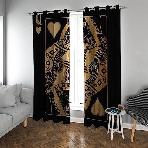 LEFEDA Moderner Stil Wohnzimmer Verdunkelungsvorhänge 2 Paneele Goldene Spaten Königin Q Weiche Bleistiftfalte mit Öse Schlafzimmer Fenster Vorhänge 2xB140xH245cm