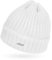 Neverless® Damen Mütze Herbst Strick-Beanie ungefüttert mit Umschlag einfarbig Uni weiß Unisize