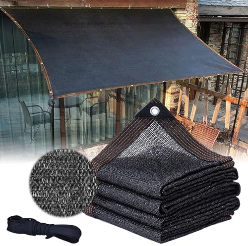 Red de Sombra 3X3m,Malla Sombreadora 90%,Red de Sombra Al Aire Libre,Red de Sombreado con Ojales,Tela de Sombra para Exteriores,Patio Trasero,Jardín,Plantas,Invernadero,Granero