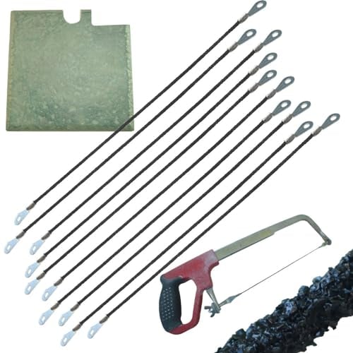 Carbide Rod Saw Blade 300mm x10pk 12 in Tungsten Carbide RodSaw Blade with Eyelets for Hacksaw Frame for Plaster Drywall Cement Board Fibreglass Tile and Cast Iron