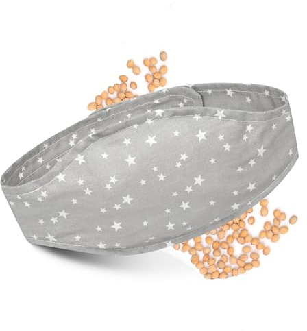 Lovely Hippo Kirschkernkissen Baby｜Kirschkernkissen Mikrowelle｜Körnerkissen Mikrowelle｜Wärmekissen Mikrowelle｜100% Baumwolle (Graue Konstellation, 0-6 Monate)