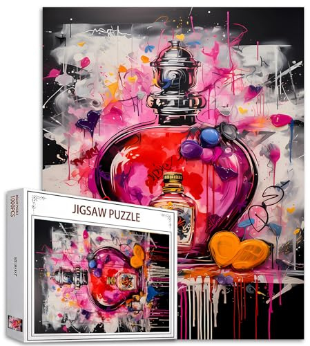 Tucocoo Banksy Puzzle Flasche Parfüm für Erwachsene 1000 Teile, farbiges Puzzle für Hausdekoration, Geschenke, Familienpuzzle, perfekt für Spieleabende