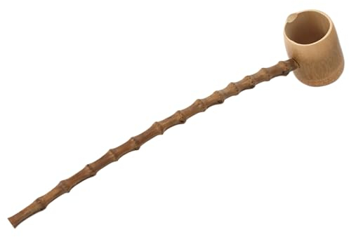 KDAMGOQE Bambou La louche en Bois louche de 16,5 Pouces d'eau bamboue avec Une Longue poignée Orientale Style en Bois à Surfaces Lisses Lisses