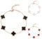 DKDDSSS 3 Stücke Glücklich Vierblättriges Kleeblatt Armband, Schmuckset für Frauen (Weiß+Schwarz+Rot)