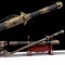 106 cm handgeschmiedetes echtes Schwert,gravierte Klinge aus Hartstahl,gerades Schwert mit Scheide,handgefertigtes Trainingsschwert zum Sammeln,Cosplay,Kendo,Ausstellen,Geschenke,Heimdekoration