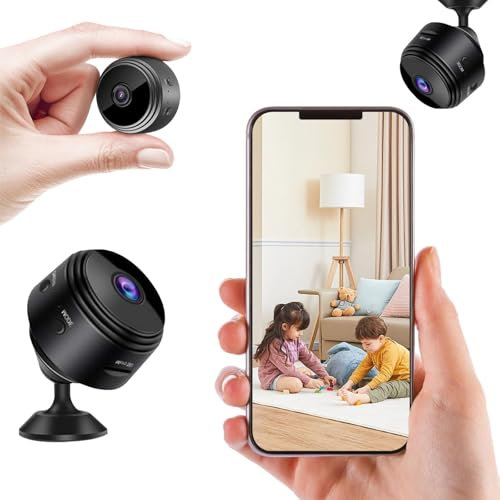 Mini Caméra Espion WiFi,1080P HD Caméra Surveillance,Caméra de Surveillance pour intérieur et extérieu,avec Enregistrement, Vision Nocturne, détection de Mouvement.
