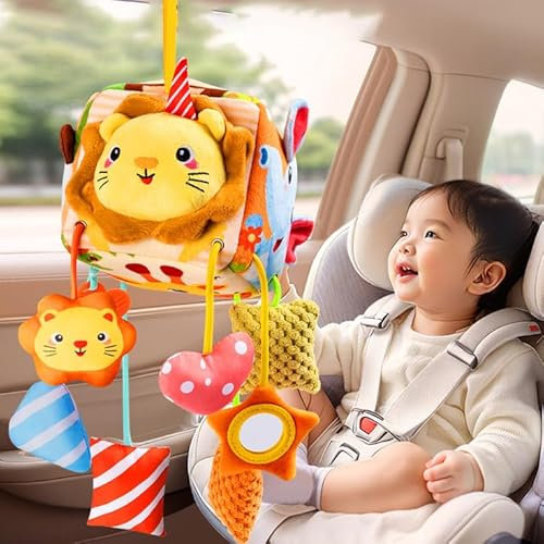 CXAFQ Jouet de siège de Voiture pour bébé,Jouet sensoriel pour bébé,Jouet de Voiture pour bébé,Jouet Mobile pour Landau de bébé,Convient aux bébés de 6 à 36 Mois.