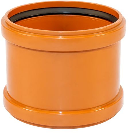 ScarMaxx - KG Rohr - KG-Überschiebmuffe - DN200 - Überschiebmuffe mit Dichtung - für Externe Entwässerungssysteme - Abwasser Installation - Kanalrohrsystem - Polyvinylchlorid - Orange