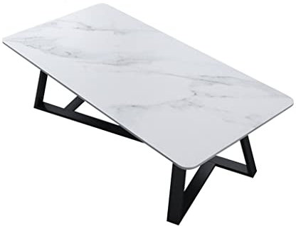 WOTZOV Kleiner Beistelltisch, Couchtisch, Metall, Rock Board, Couchtisch, Tisch, verwendet für Schlafzimmer, Wohnzimmer, Büro, Tee-Beistelltisch, Wohnzimmertisch,C
