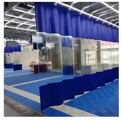 Cortinas divisoras impermeables para garaje, lona industrial para exteriores, para garaje, zonas de trabajo, porche y jardín, color azul, 2,8 x 1,8 m