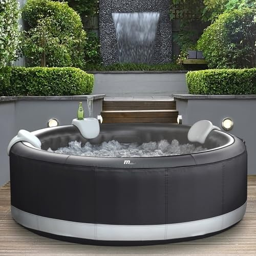 MSPA Bain à remous Camaro 204 x 204 x 70 cm – Bain à remous Gonflable pour 6 Personnes avec 138 Buses de Massage, Chauffage PTC, désinfection par Le Soleil & matériau Rhino-Tech 6 Couches |