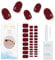 JMEOWIO Gel Toenail Stickers Wine Red Semi Cured Gel Toenail Strips Wraps UV/LED Toenail Supplies Toenail Art Design Decoration Accessories