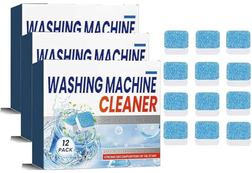 Washing Machine Cleaner Descaler, Washing Machine Powerful Descaler, Washer Cleaner Tablets, Deep Clean of Washer Machine, Deep Cleaning Tablets, Clean Inside Drum and Laundry Tub Seal (3 Box)