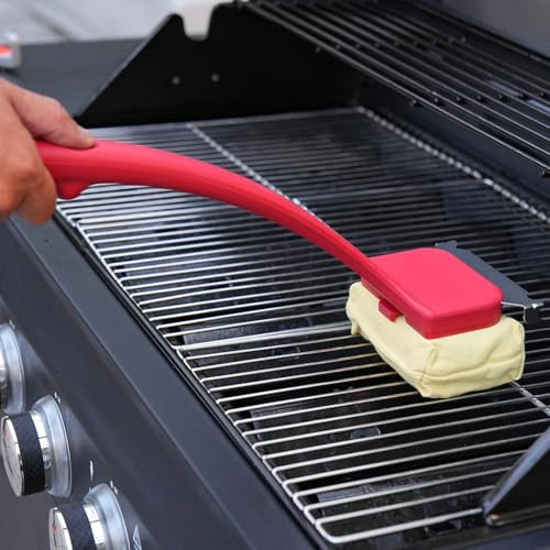 Grill Brush for Outdoor Grill, Bristle Free Steam Grill Brush with Scraper, BBQ Grilling Accessories BBQ Brush Non Metal Bristles, Grilling Accessories Fit Most Grills, Gifts for Men Dad Husband