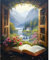 MXJSUA Peinture par Numéros pour Adulte, DIY Peinture Acrylique pour Adultes Débutants Facile sur Toile 40×50 cm avec peintures et pinceaux, Paysage De Fenêtre (sans Cadre)