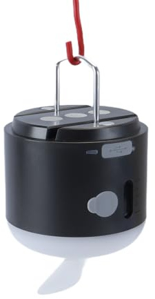 Orivin Campinglampe – USB wiederaufladbar mit Ventilator & Spray, IPX5 wasserdichtes Minilicht mit Magnethaken für Wandern & Zelt