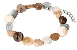 Purelei Sunrise Armband – Edelsteinarmband mit Aquamarin, Citrin, Amazonit & Sonnenstein – Edelstahl 18K vergoldet – Damen Schmuck 17–20 cm – Pastellfarbenes Boho-Armband