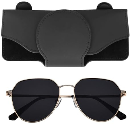 HECHKJ étui à Lunettes de Soleil en Cuir, Support Lunette Voiture, Porte Lunettes pour Voiture, pour Ranger Les Lunettes de Soleil, Les Lunettes de Sécurité et Les Lunettes de Vue