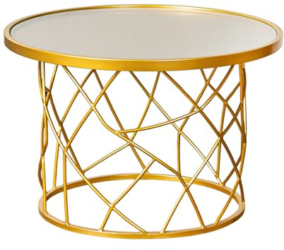 Casablanca Beistelltisch Akkurat - Metall - Rund - Goldfarben - Metallische Optik - Höhe 40cm x Ø 60cm - Dekotisch