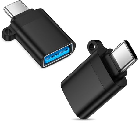 USB C Adapter to USB 2Pack,USB C Female to USB Male OTG Adapter for MacBook | Type C Thunderbolt 4/3 OTG Converter Auxiliary Adapter for iPhone 17e 16 15,Samsung Galaxy S26 S25 S24 A17 A56,Tablet,Laptop