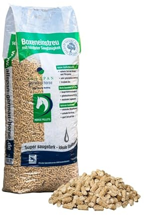 Allspan German Horse Pellets Pferdeeinstreu Holzpellets für Pferde 14 kg | Weichholz, staubarm, keimfrei, extrem saugfähig, Geruchsbindung, Allergiker, geringes Mistaufkommen, kompostierbar