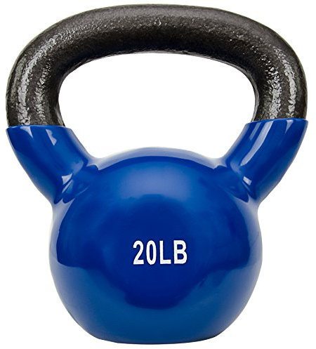 Sunny Health & Fitness Vinyl Coated Cast Iron Kettlebell 20 lb