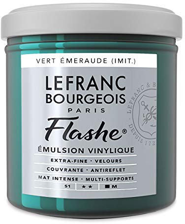 Lefranc & Bourgeois Acrylique 230348/vinyle Couleur Vert émeraude Teinte, 7 x 7 x 7,3 cm