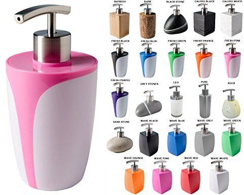 Seifenspender, viele schöne Seifenspender zur Auswahl, hochwertige und stabile Qualität mit Edelstahlpumpe, modernes Design (Fresh Pink)