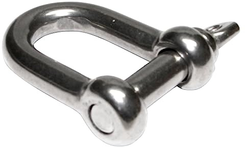 PRIOstahl Schäkel Rundschäkel Verbinder Schraubbolzen Drahtseilverbinder x 1 Schäkel Standart M4 (14 mm x 16 mm) Verbindungselement Bügel Rostfrei für Salzwasser Schiff Boot aus Edelstahl V4A