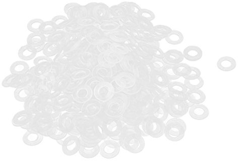 sourcingmap Nylon Flat Washers M3 6mm OD 3mm ID 0.5mm Thickness Sealing Gasket for Faucet Pipe Water Hose, Clear, Pack of 200