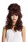 WIG ME UP - GF-W2418-33 Perücke Damenperücke Barock 60er retro riesig Beehive Hochsteckfrisur Dutt lockig lang Pony mahahoni rotbraun