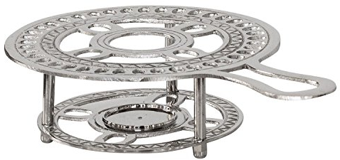 Chauffe-théières thé réchaud chauffage laiton argent style antique - 24cm