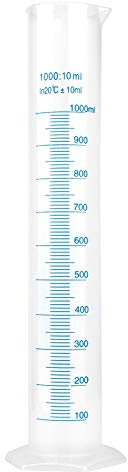 Eprouvette Graduée Verre Mesure Plastique Transparent 1000ml