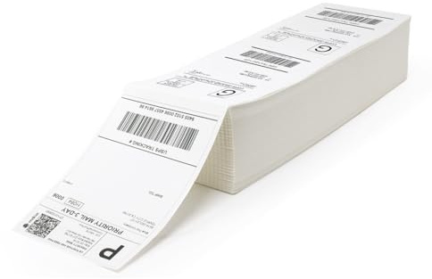 Buhbo Direct Thermal Labels - 4 x 6 inch - White, 1000 Labels
