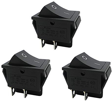 mxuteuk 3 pezzi interruttori a bilanciere marini incorporati, interruttori a levetta, alimentatore switching DPST a 4 pin AC 250V 6A 125V 10A, per elettrodomestici automobilistici e marini MXU2-201