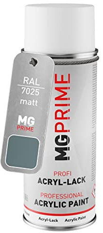 MG PRIME RAL 7025 Perlgrau matt Acryl-Lack Spraydose | Sprühdose 400 ml, schnelltrocknend