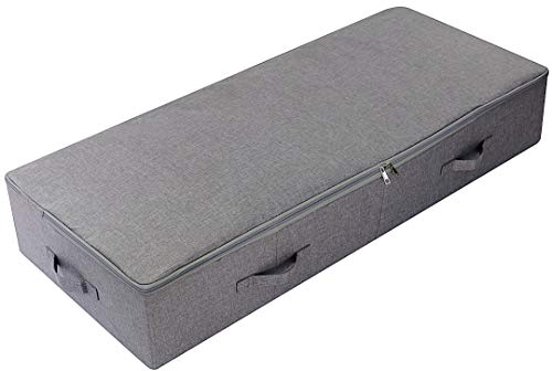Amonsen 100 * 43 * 18cm Boden Schuhe Lagerung Organizer Behälter mit Deckel, staubdicht und atmungsaktiv, strapazierfähiges Kunststoffbrett in Boxen, dunkelgrau