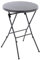 Nexos Trading Stehtisch Partytisch Rattan-Optik rund klappbar Bistrotisch Empfang Klapptisch Kunststoff Metallgestell stabil pflegeleicht H 110 cm x Ø 80 cm anthrazit grau