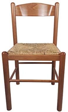 Sedia Pisa, In Legno Massello, Seduta in Paglia, Varie Colorazioni Disponibili (Miele)
