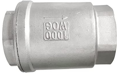 1/2 Zoll weiblich WOG1000, vertikales Rückschlagventil, 304 Edelstahl, NPT federbelastet, niedriger Rissdruck CF8M