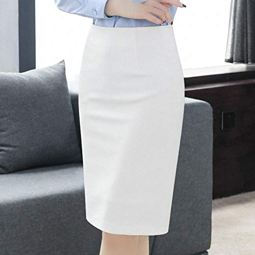 Kilt Rock Eleganter Damen-Bleistiftrock Ol Style Plus Size Knietreue Arbeit Mit Hoher Taille Büro Office Bodycon Rock S Weiß