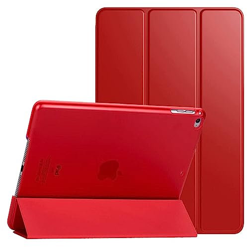 PROTech - Custodia con supporto magnetico per Apple iPad Air (1a generazione) A1474 A1475 A1476, con funzione di accensione/spegnimento automatico, colore: rosso